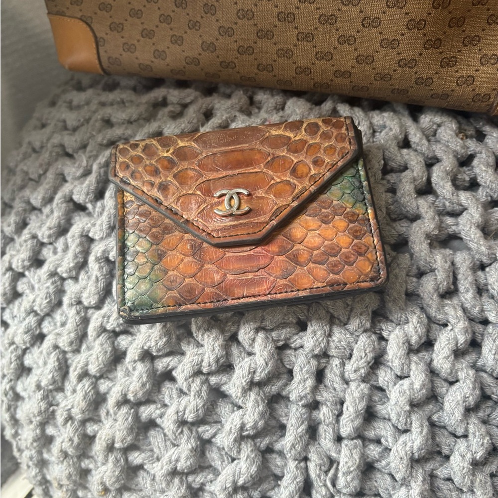 Chanel Multicolor Python Leather Wallet - image 1